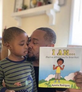 Family Reading Positive Affirmations for Brown Boys